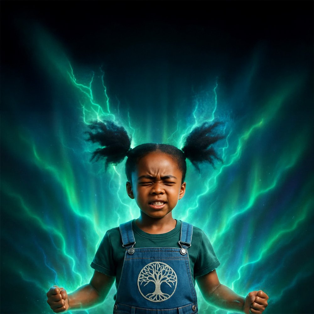 little girl charging up little girl charging up
